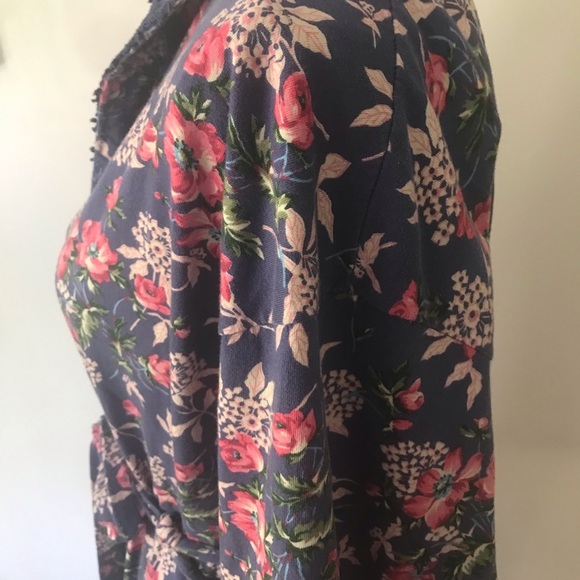 Victoria’s Secret Vintage Gold Label Long Floral Robe Size M/L Blue Sash Tie - Picture 8 of 10